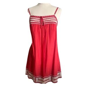BCBGMaxAzria Pink Crochet Trim Dress | Silk Cotton | Size S